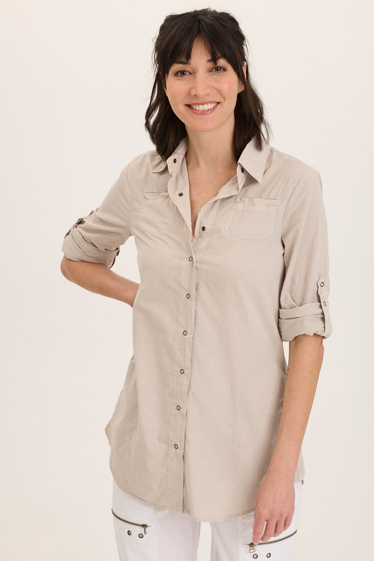 Wearables Reporter Soft Voile Button-Down Blouse