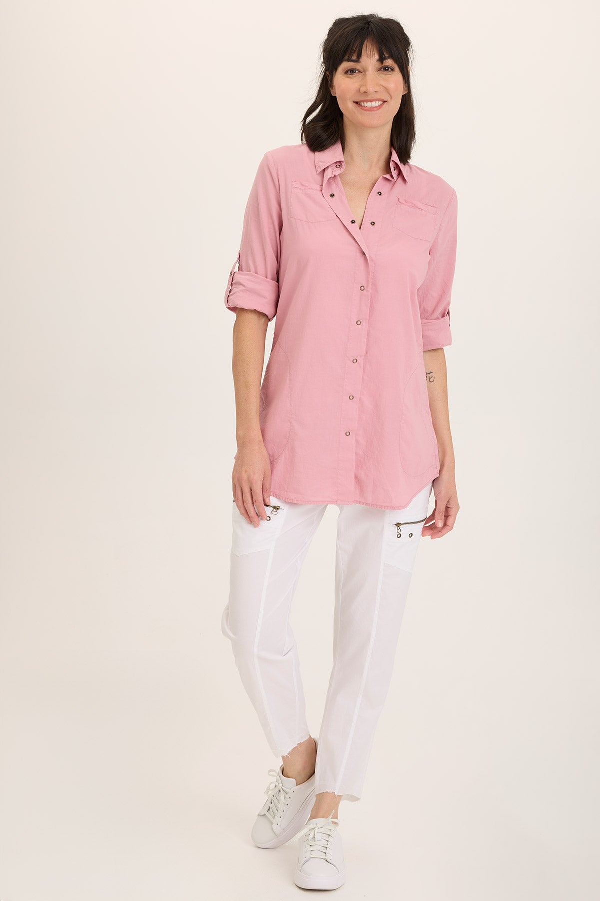 Wearables Reporter Soft Voile Button-Down Blouse