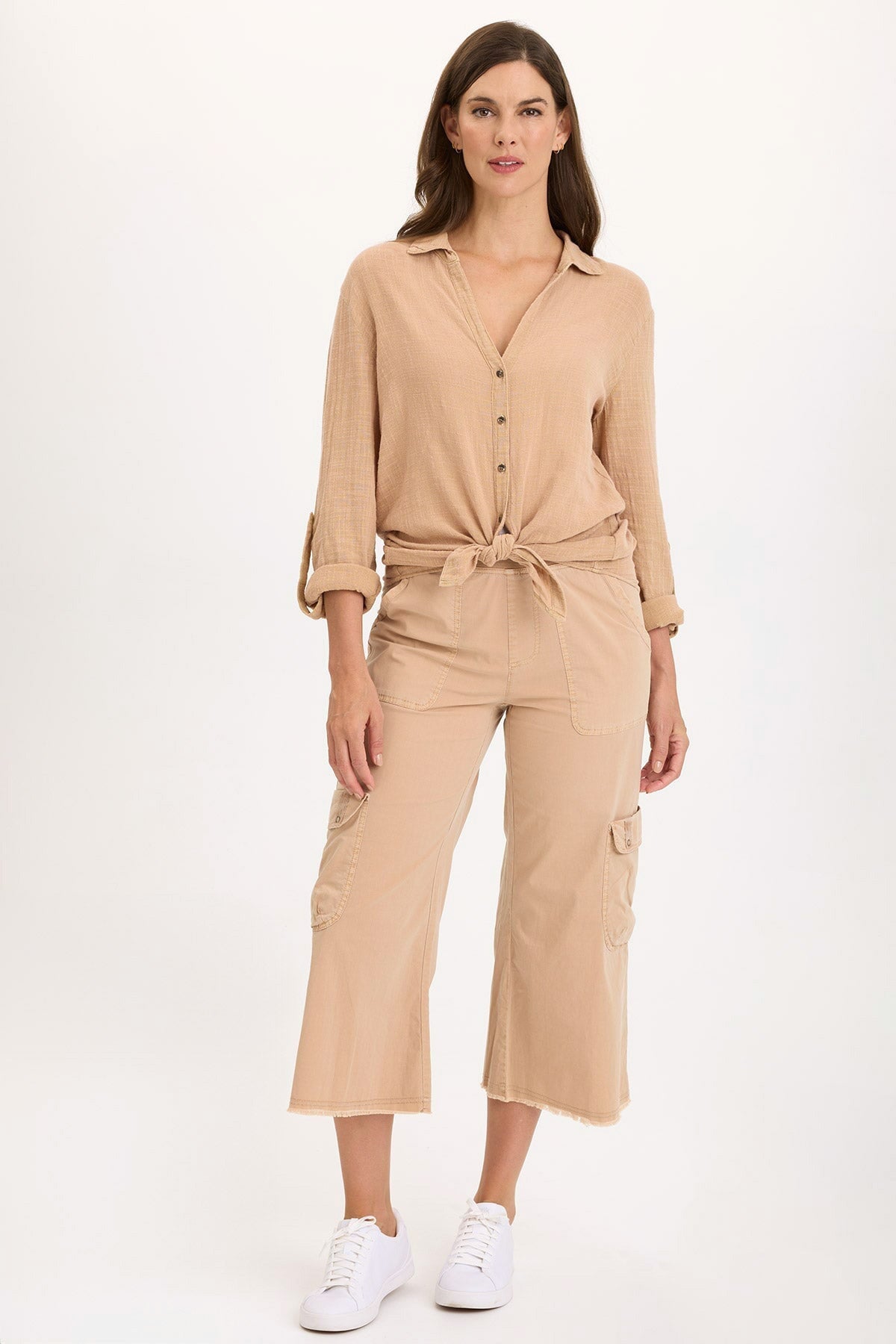 Wearables Femke Stretch Poplin Cargo Crop
