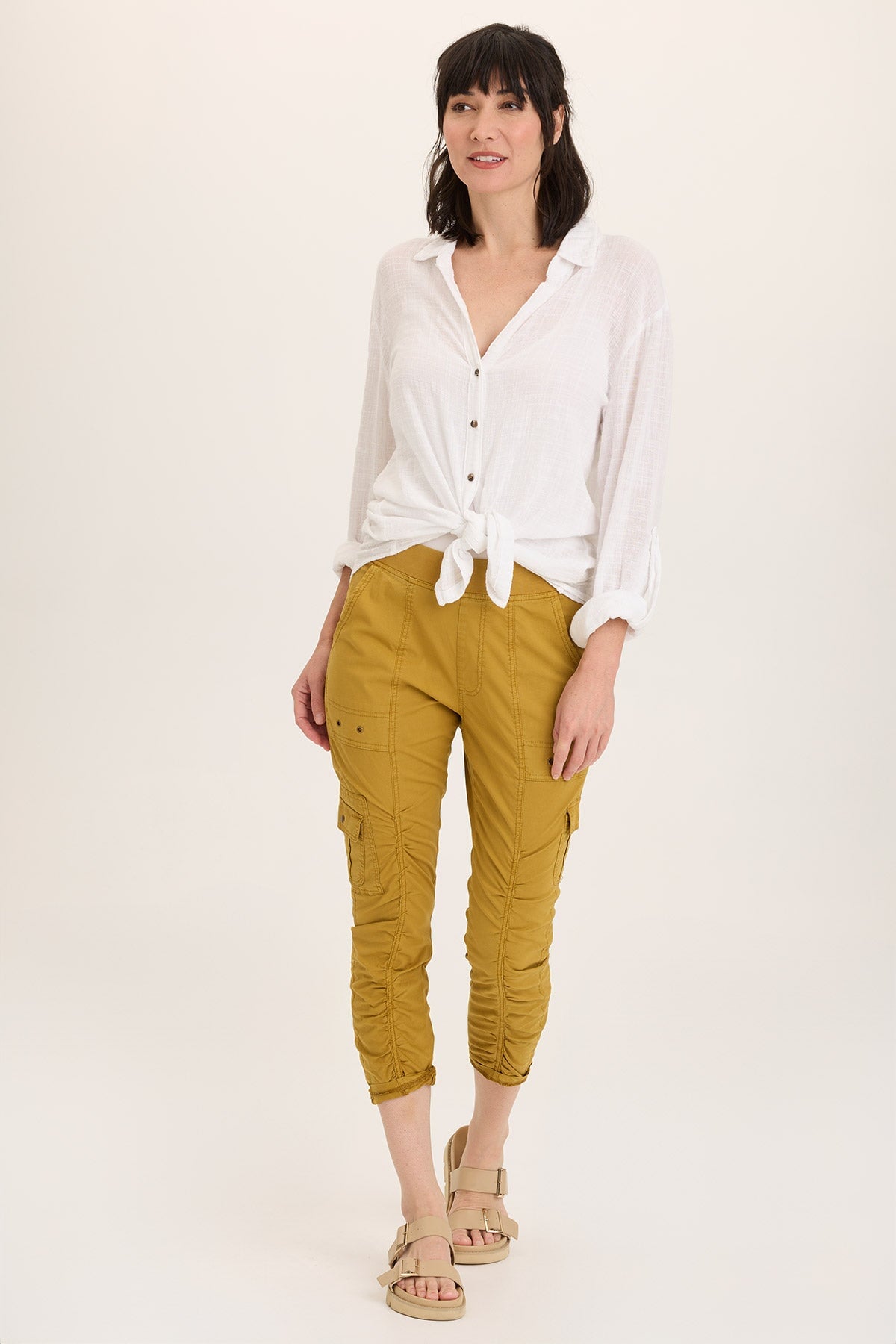 Wearables Tilton Stretch Poplin Ruched Skinny Pant