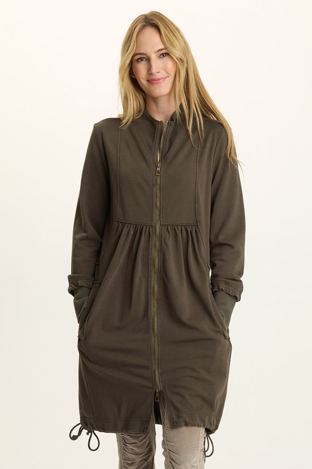 Wearables Fleece Longline Cinchable Jacket-Dress 
