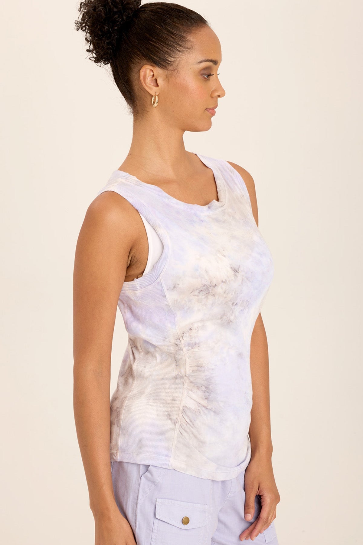 Wearables Rexel Jersey Rib Insert Shirred Tank 