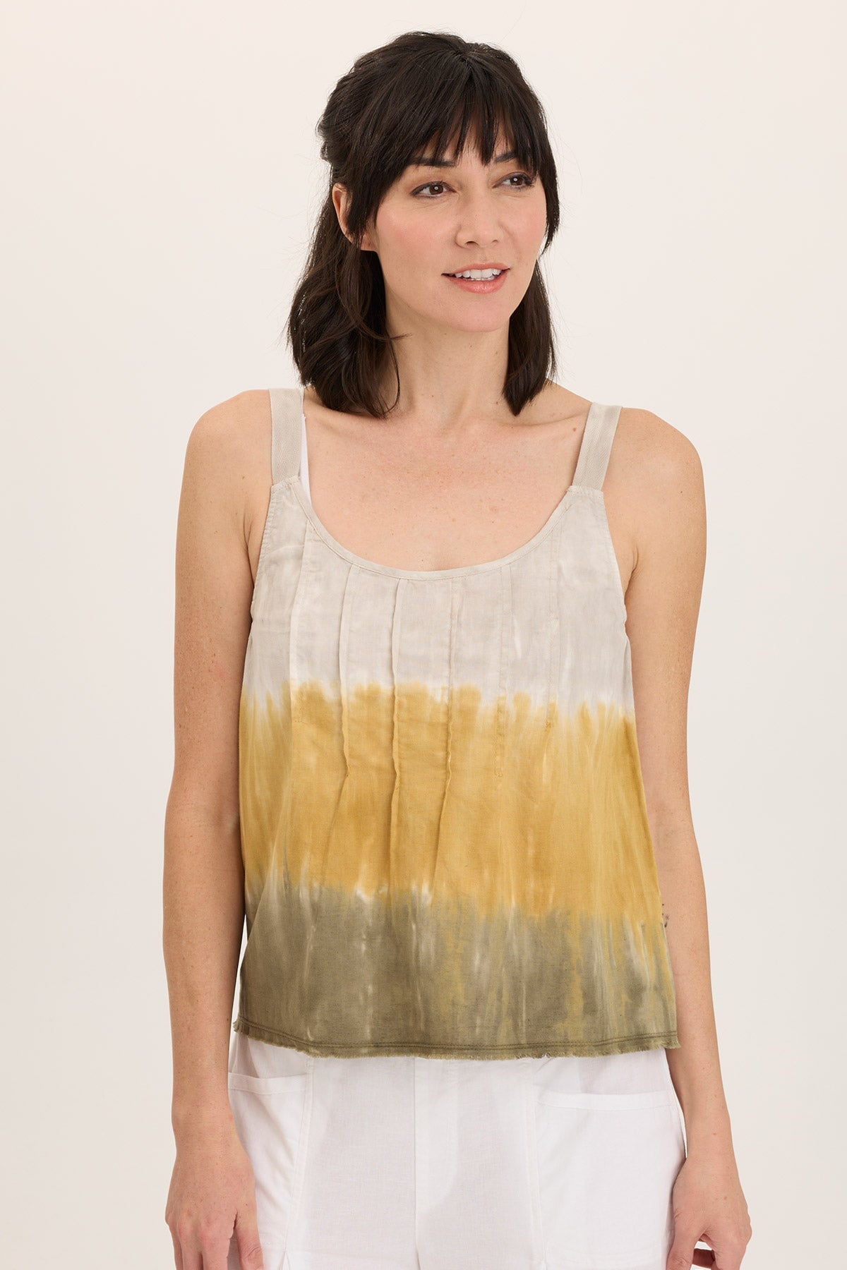 Wearables Shawnie Linen Billowy Pintuck Tank 