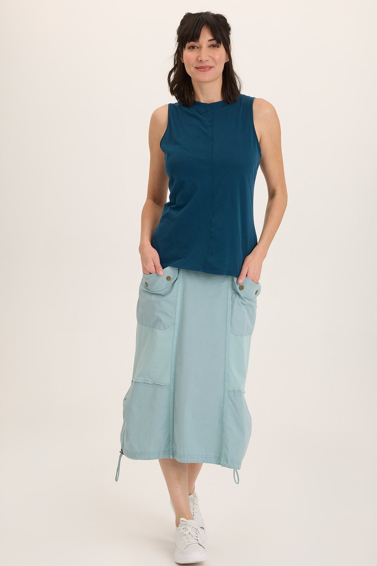 Wearables Marconi Cargo Cinch Bubble Hem Midi Skirt