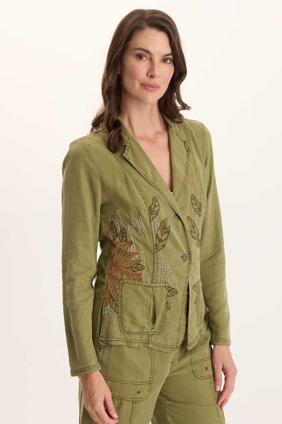 XCVI Danski Embroidered Soft Twill Blazer 
