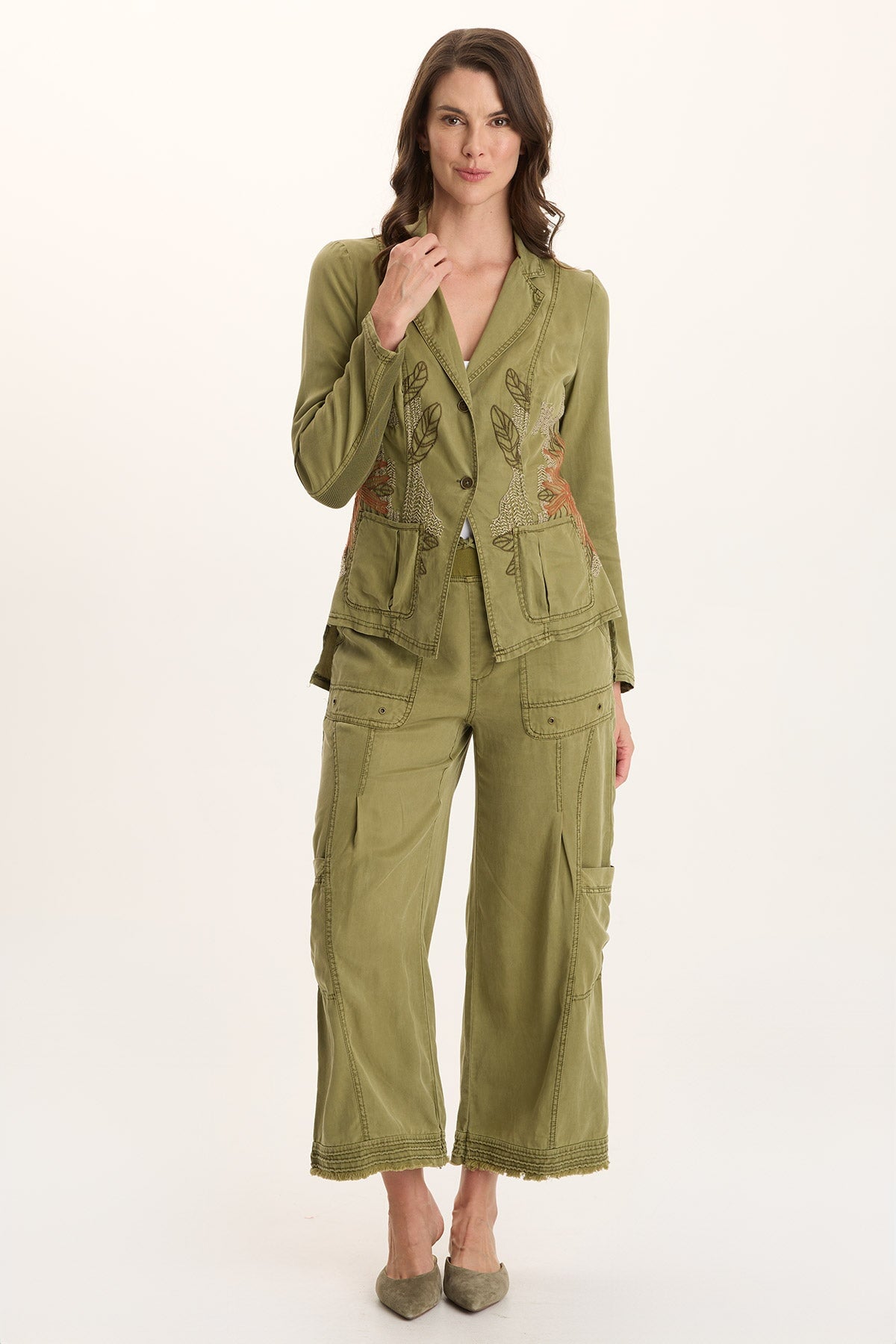 XCVI Danski Embroidered Soft Twill Blazer 