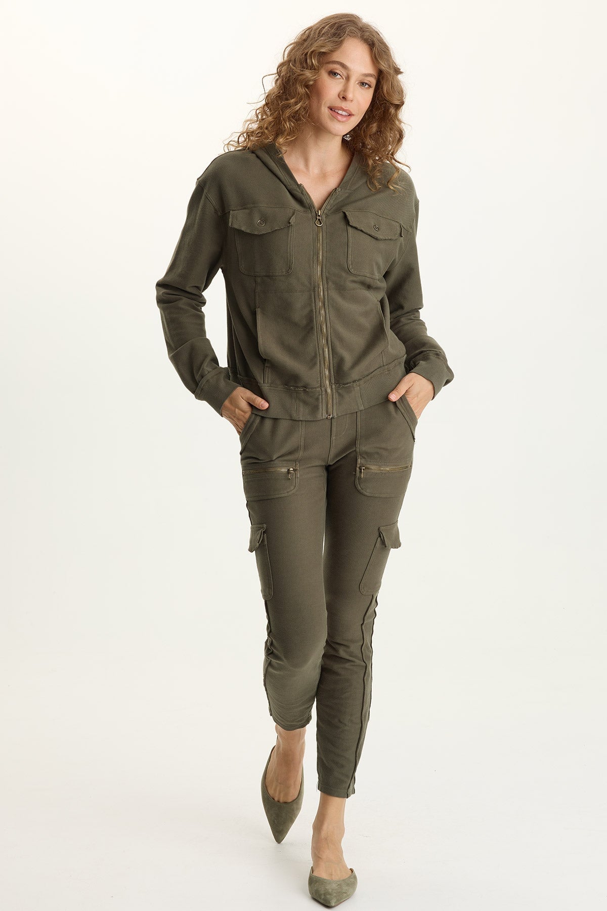 XCVI Balfore Twill Knit Hooded Bomber 