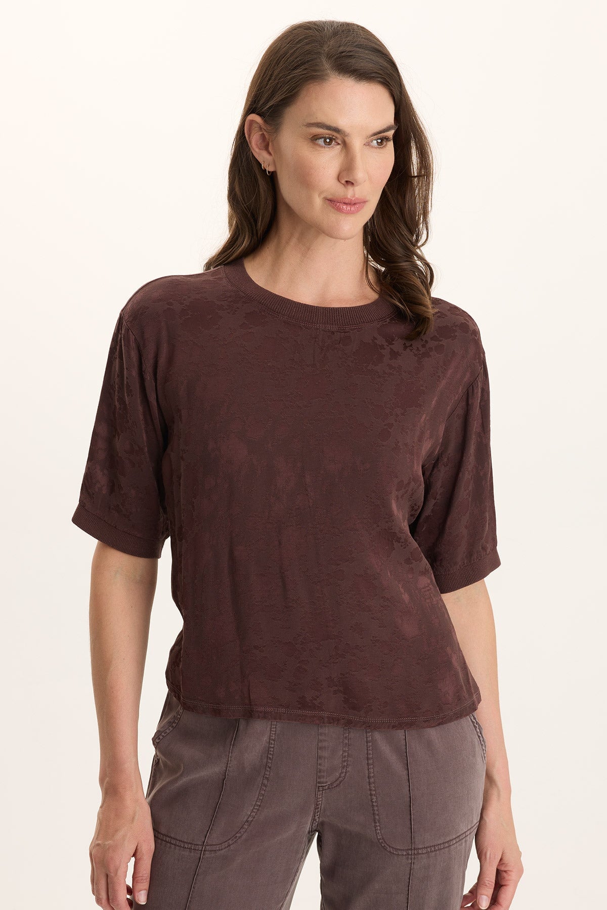 XCVI Chelan Textured Satin Casual Fit Top