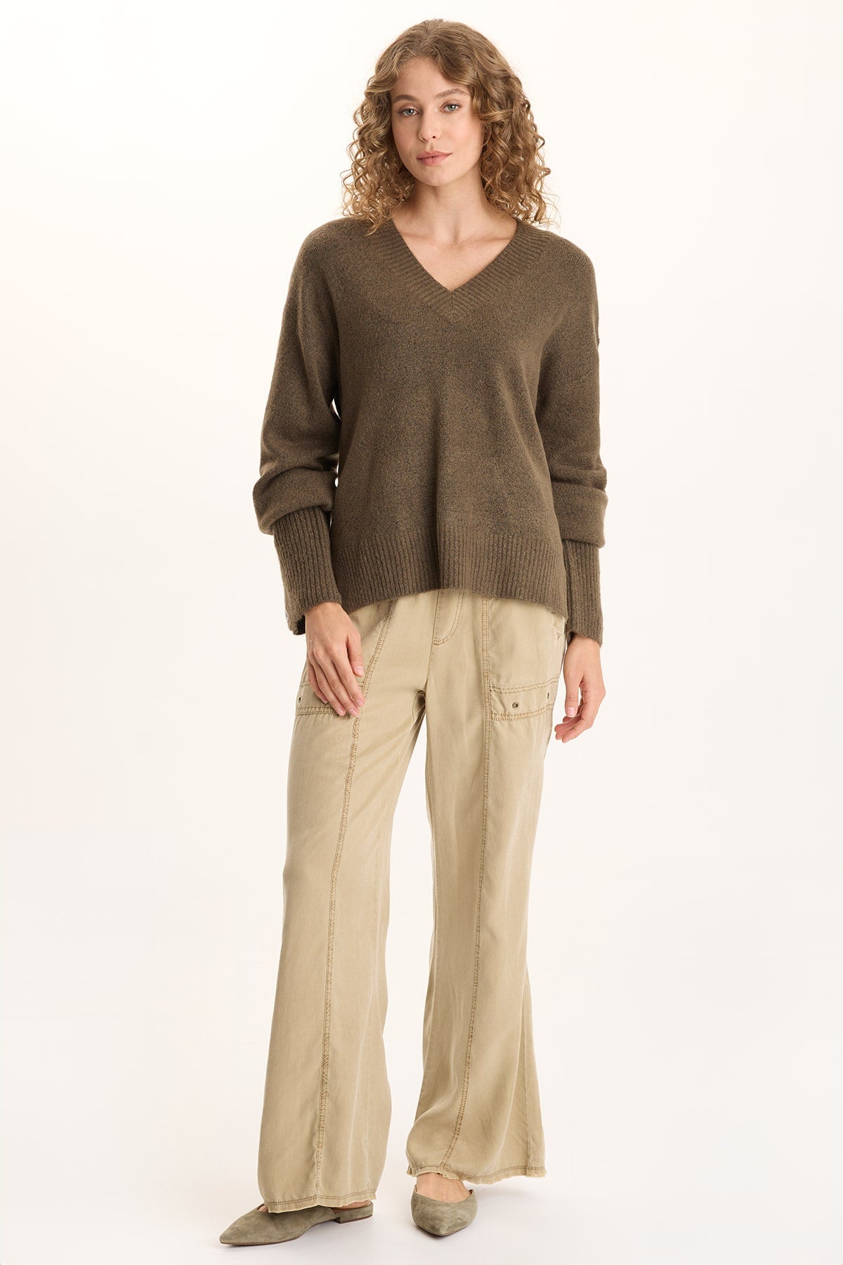 XCVI Schyler Soft Twill Wide-Leg Trouser 