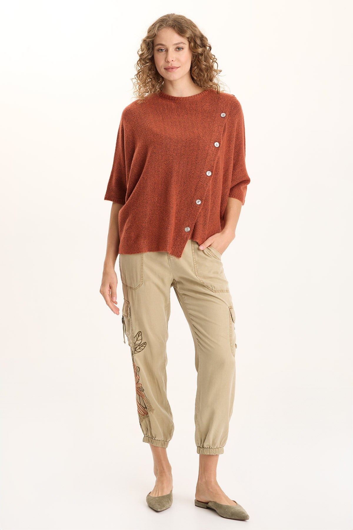 XCVI Darri Embroidered Pull-on Soft Twill Jogger 