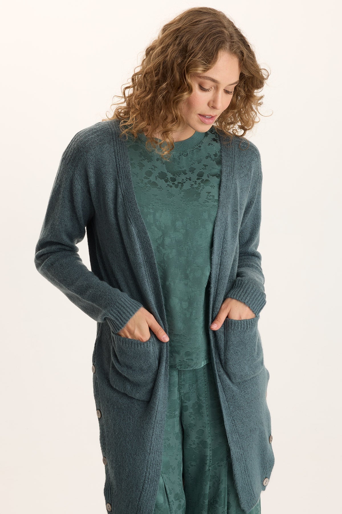 XCVI Bayek Longline Open-Front Knit Cardigan 