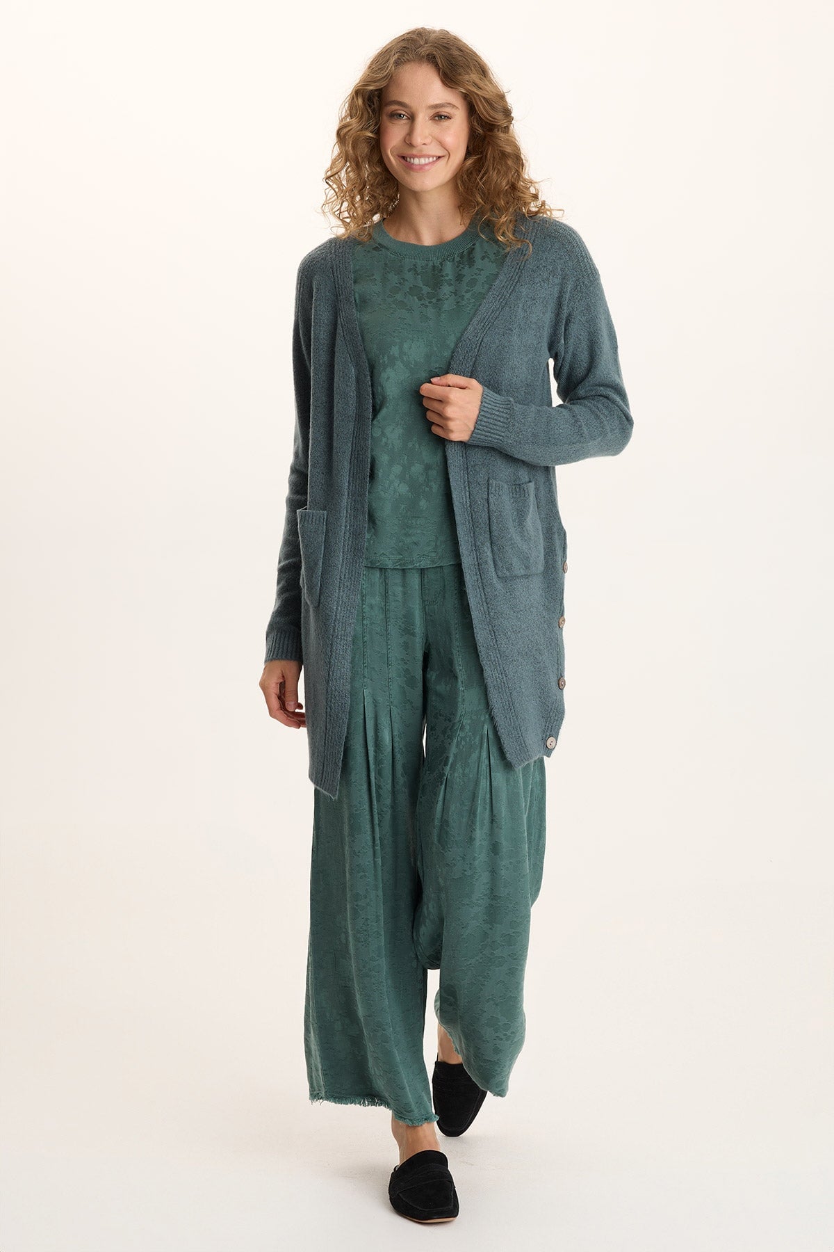 XCVI Bayek Longline Open-Front Knit Cardigan 