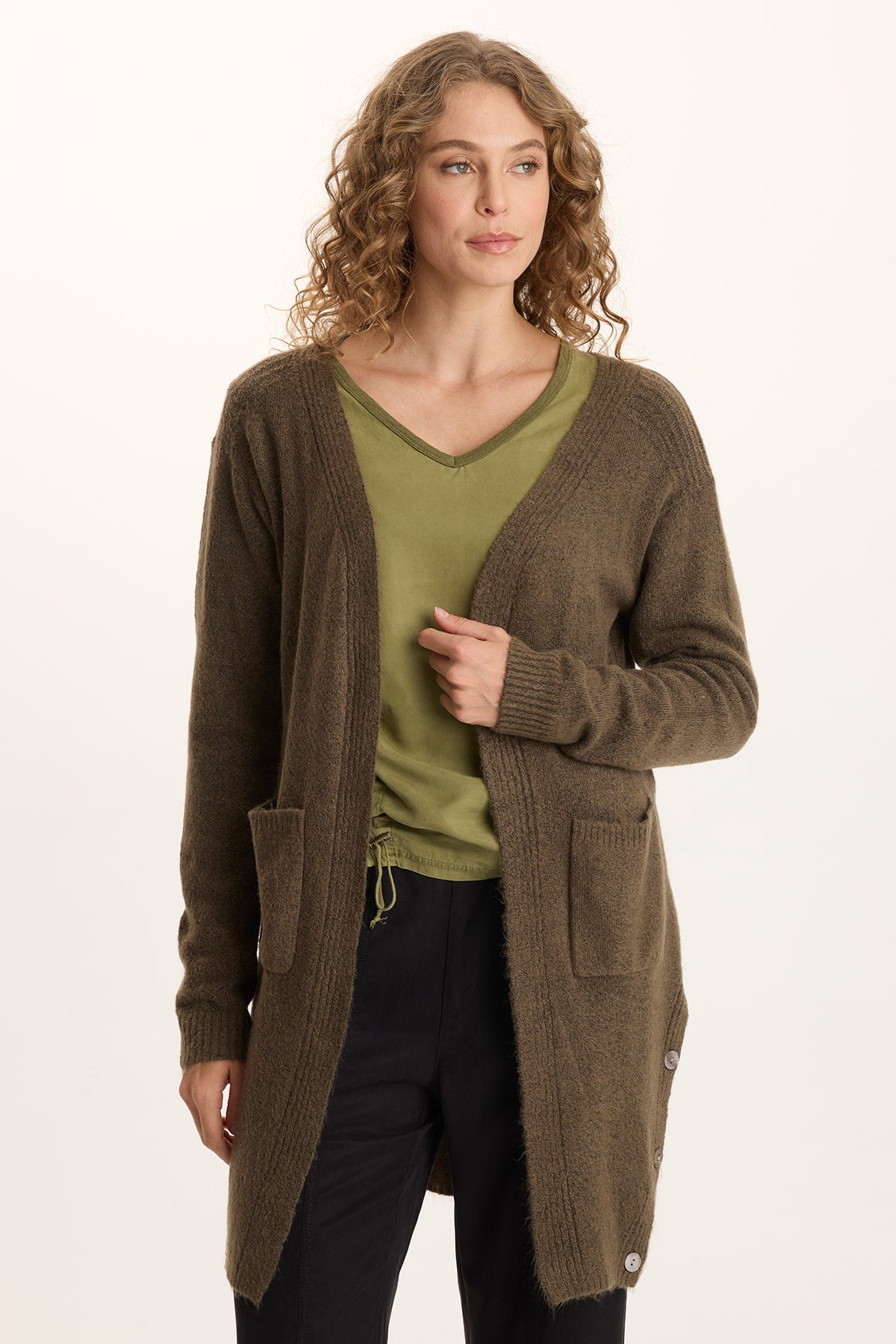 XCVI Bayek Longline Open-Front Knit Cardigan 