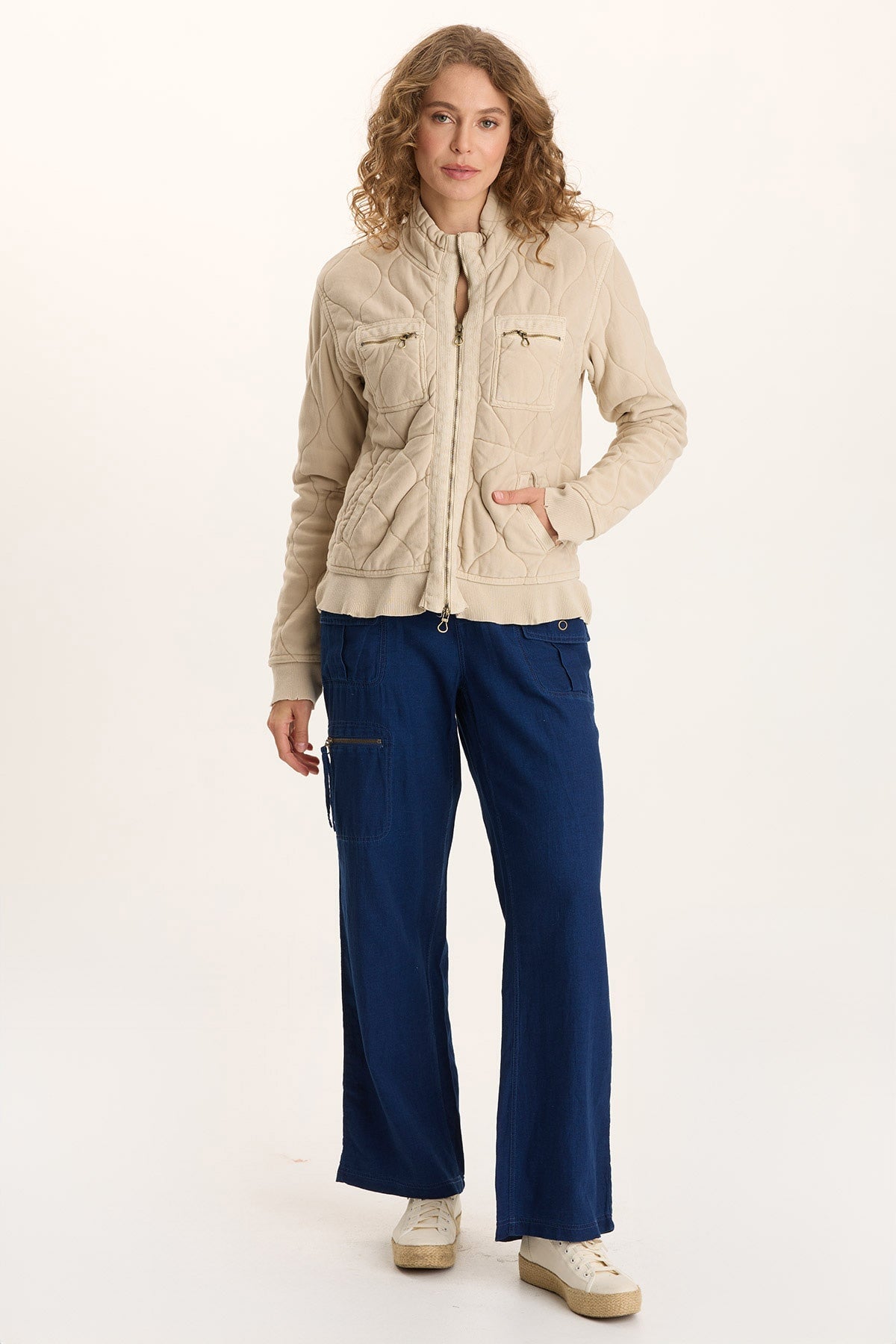 XCVI Osment Plush Quilted 4-Pocket Bomber Jacket 