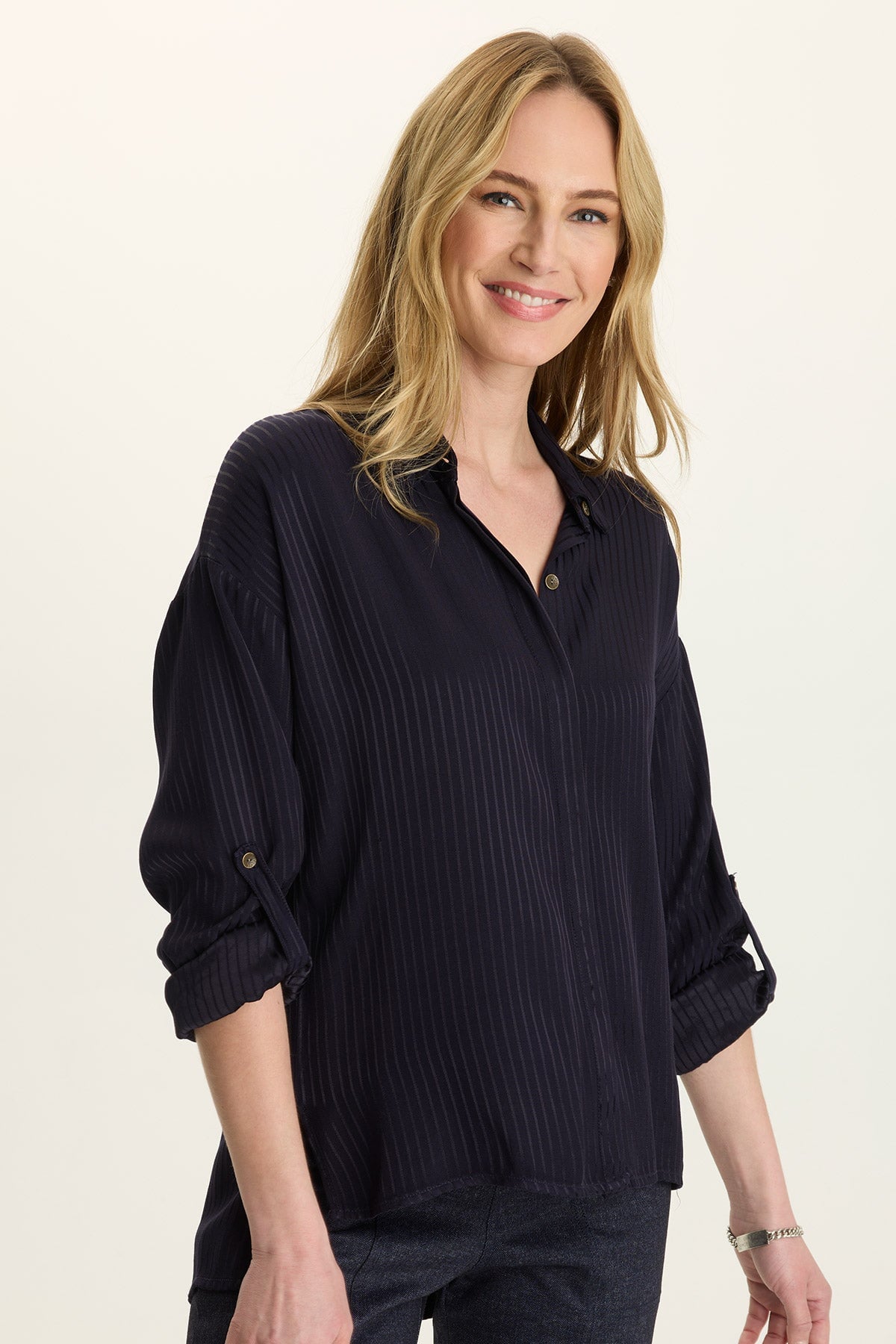 Wearables Aeson Relaxed-Fit Stripe Button-Up