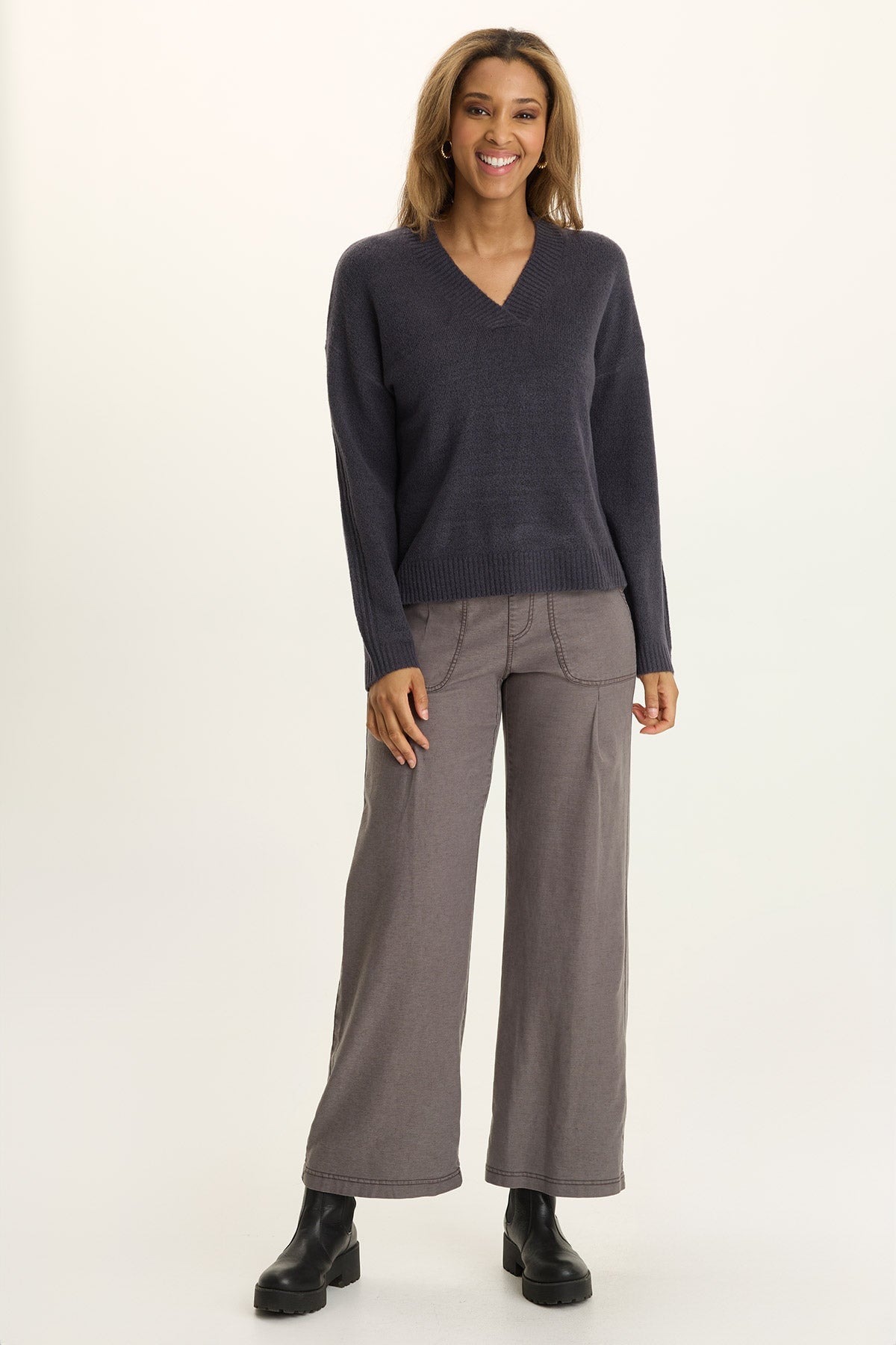 Wearables Riven Twill Wide Leg Pull-On Pant