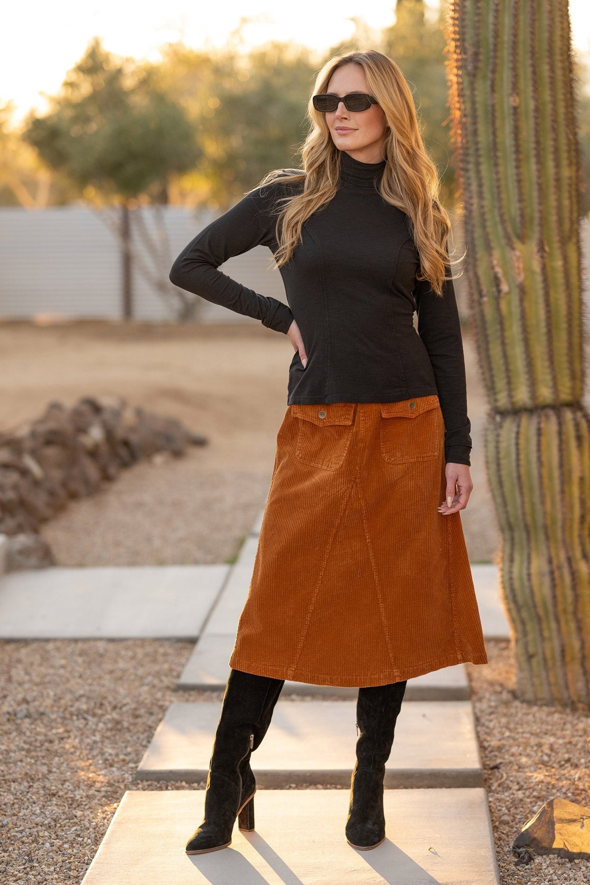 Wearables Kari Jersey Mock-Neck Peplum Top