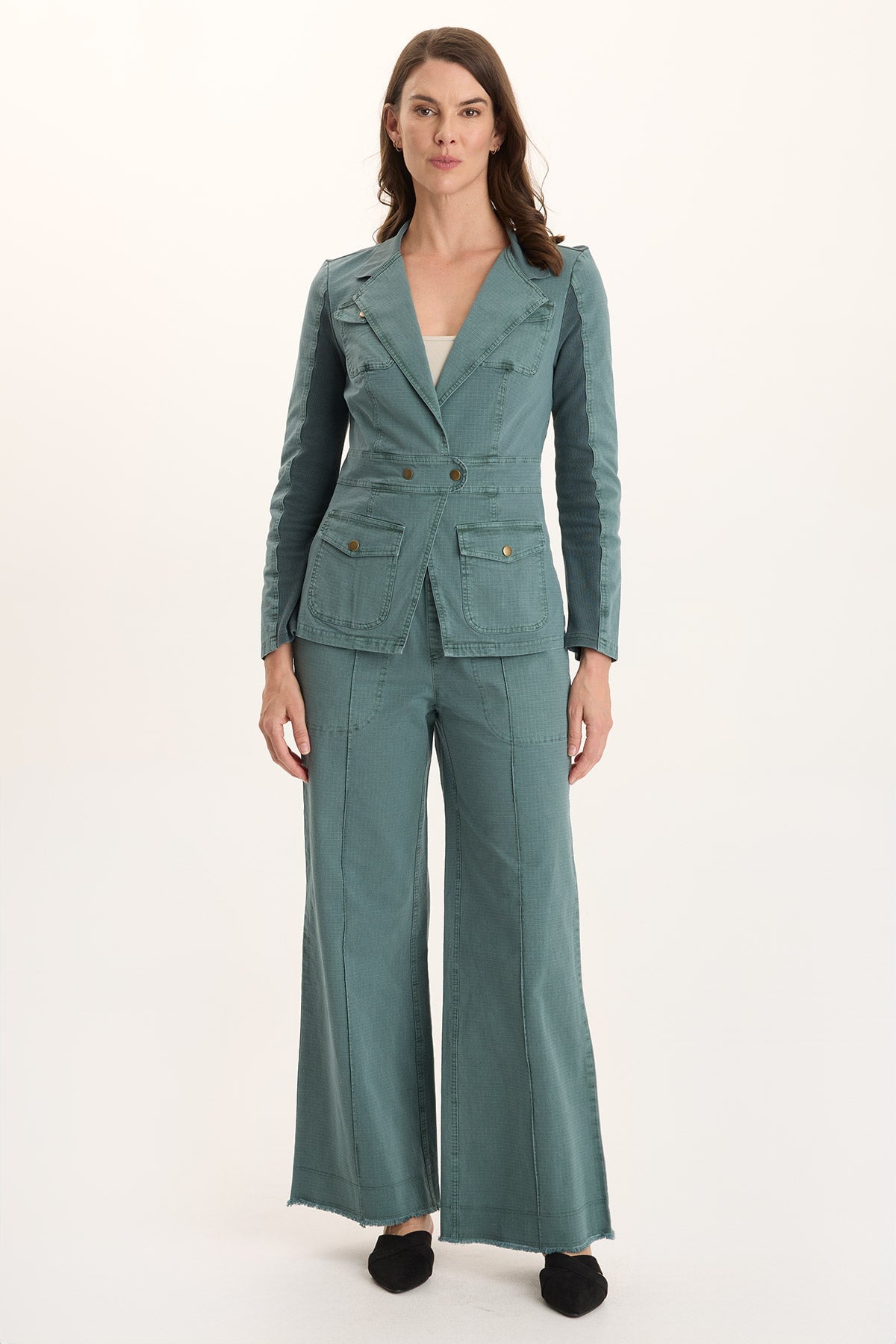 XCVI Lochlyn Structured Fitted Stretch Blazer Jacket 