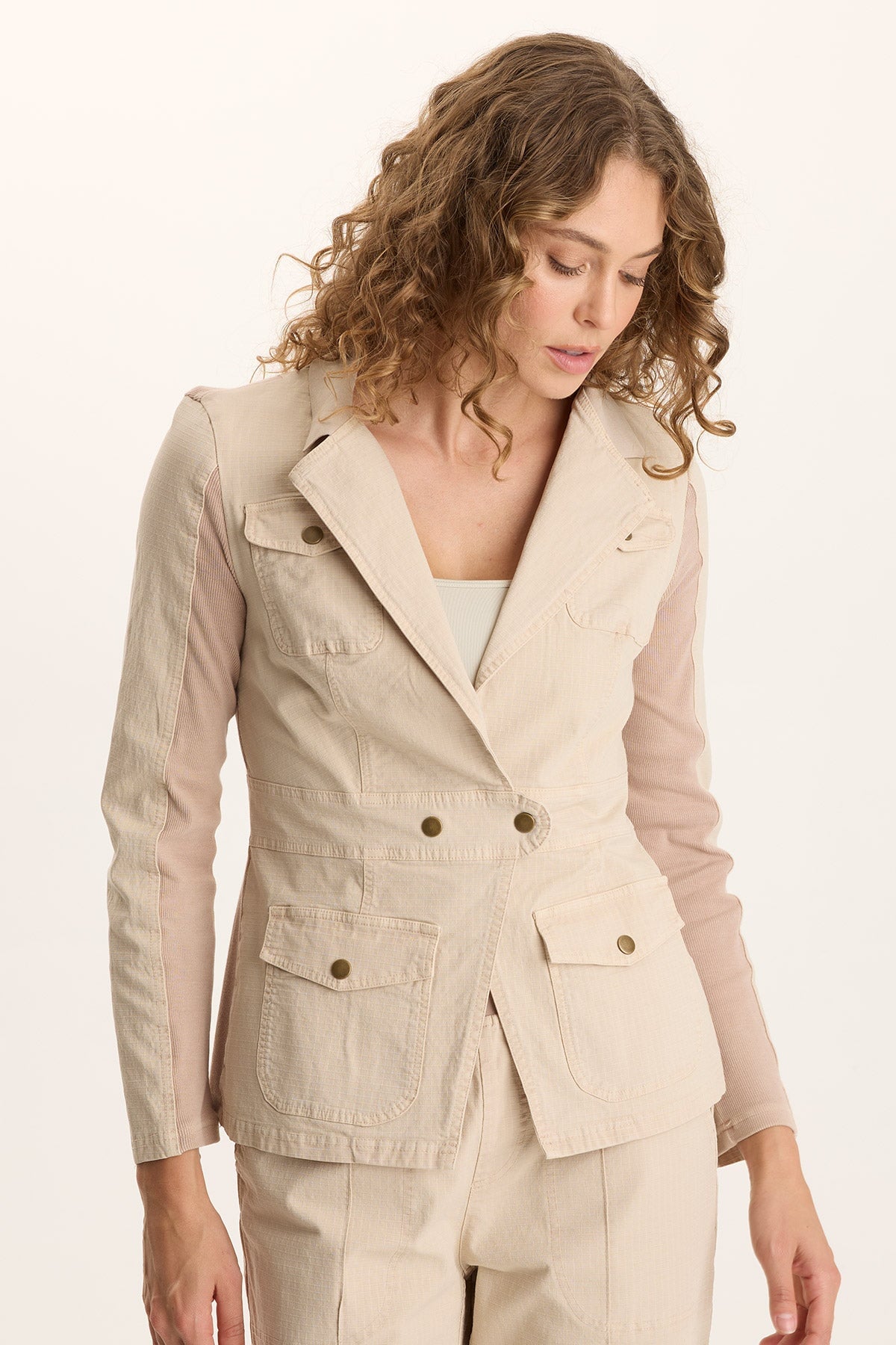 XCVI Lochlyn Structured Fitted Stretch Blazer Jacket