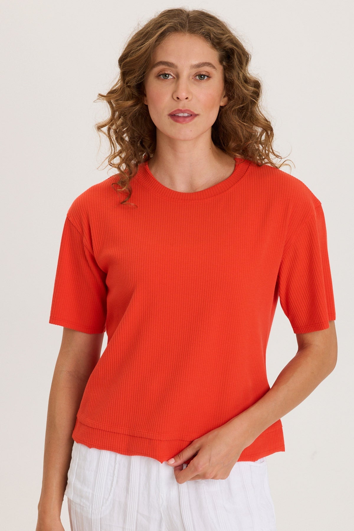 XCVI Cairns Longer Short Sleeve Double Hem Tee 