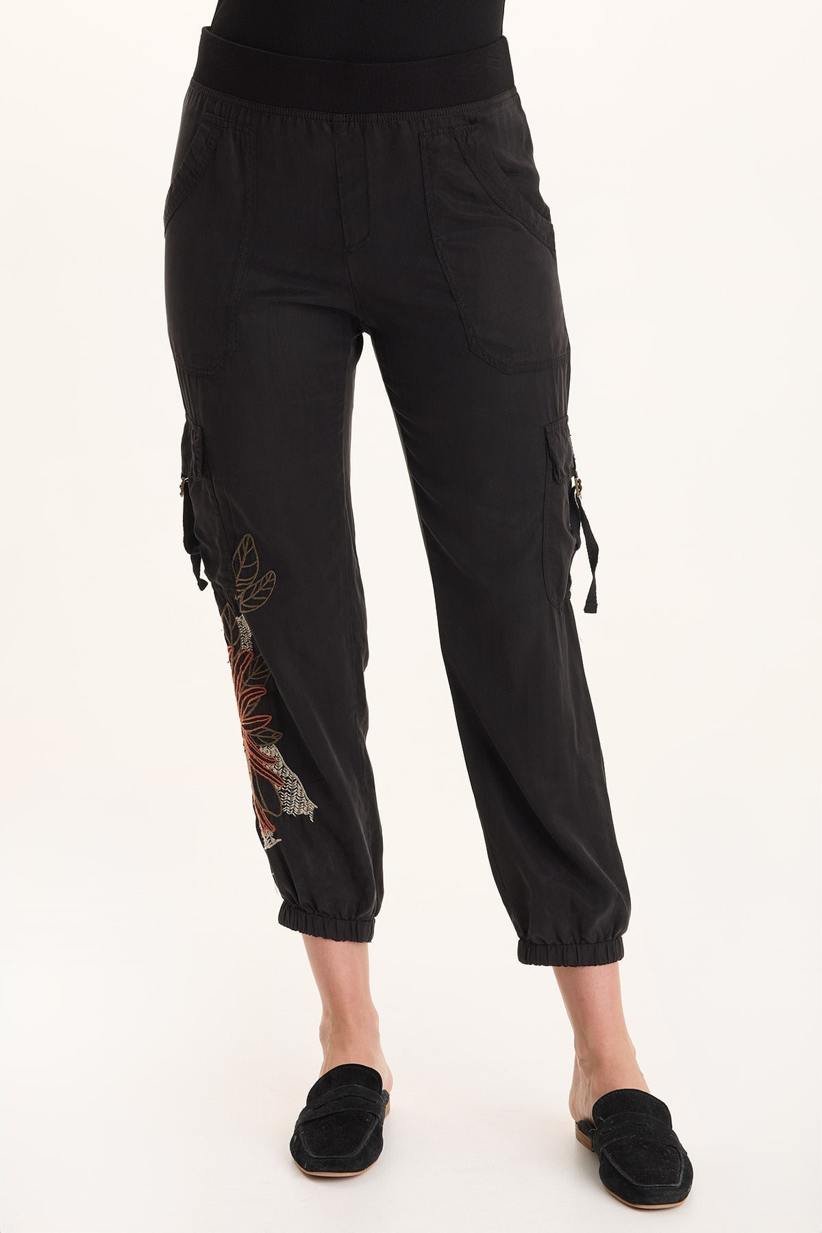 XCVI Darri Embroidered Pull-on Soft Twill Jogger