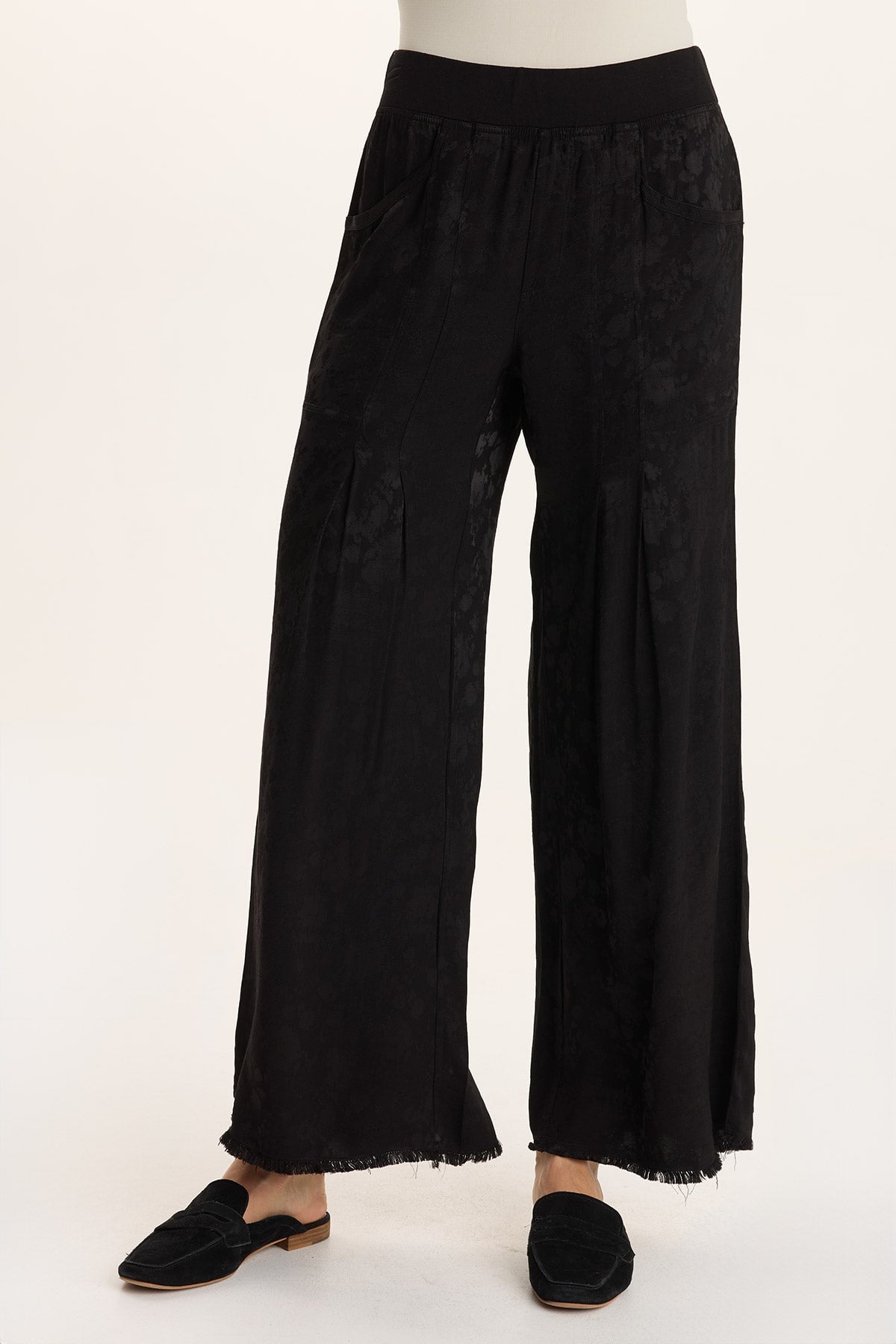 XCVI Twaina Textured Satin Soft Volume Wide Leg Pant 