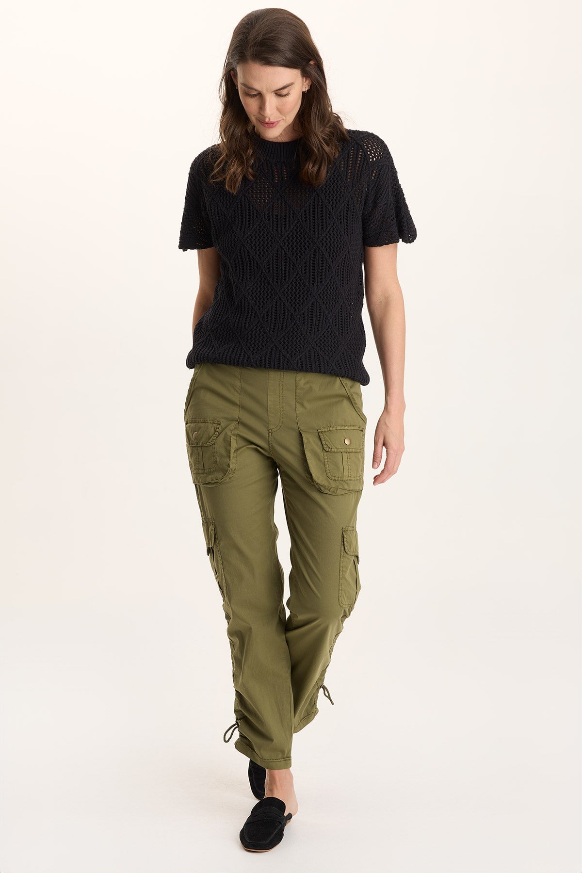 XCVI Keon Adjustable Cord Slim Leg Cargo Pant 