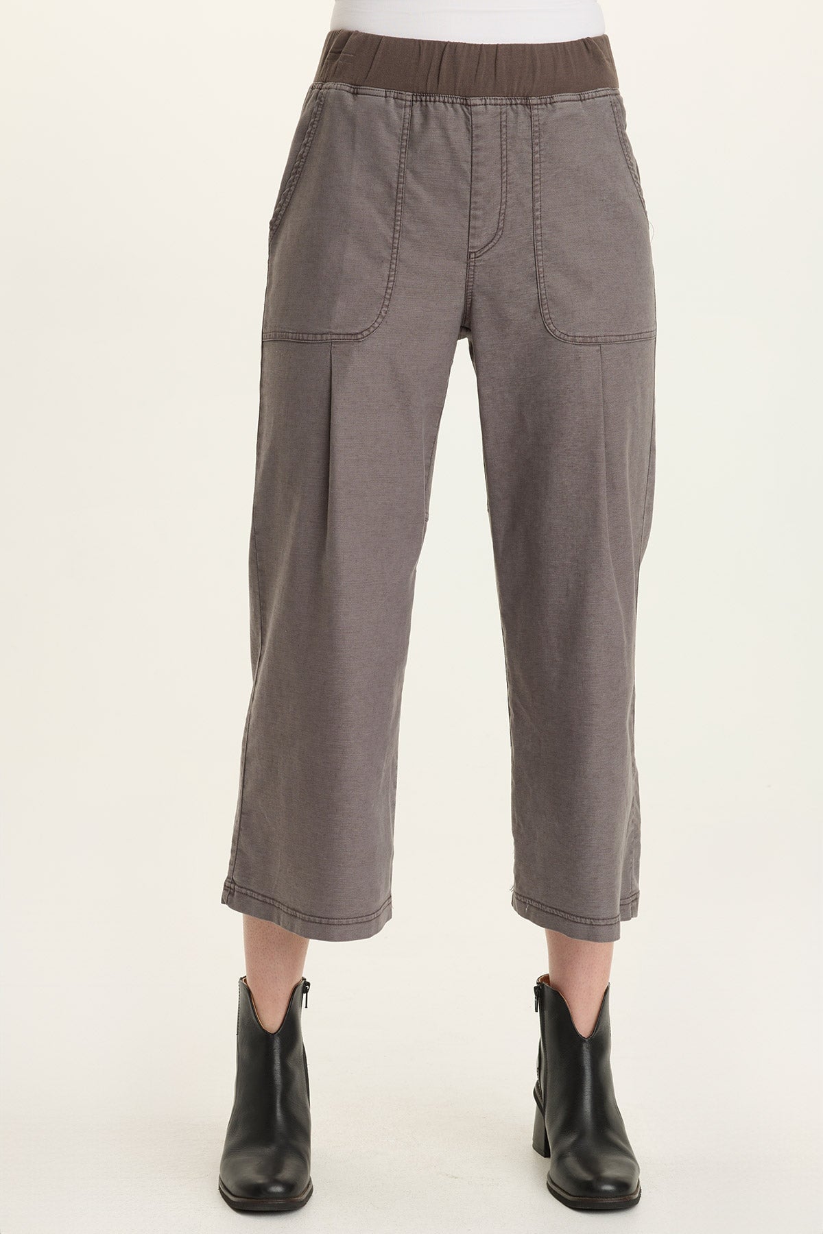 Wearables Eileen Twill Wide-Leg Crop Pant 