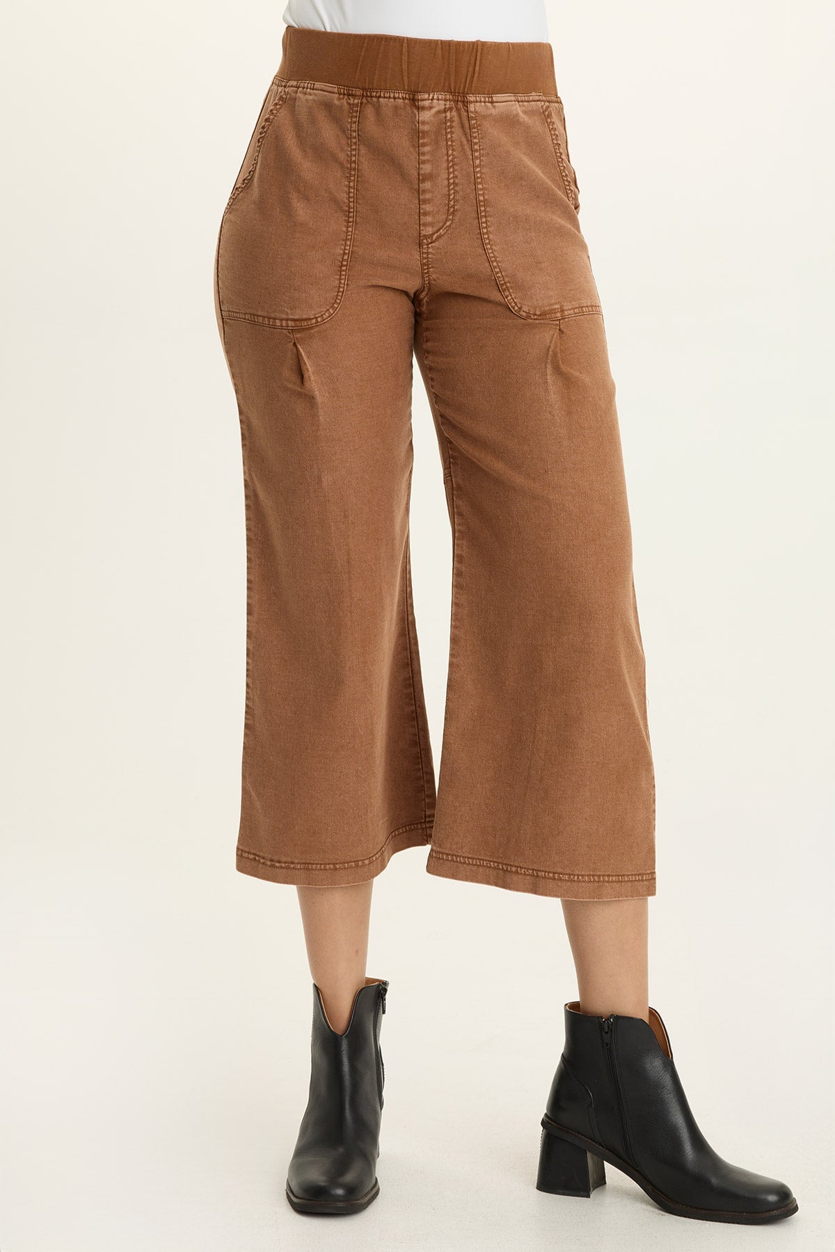 Wearables Eileen Twill Wide-Leg Crop Pant 