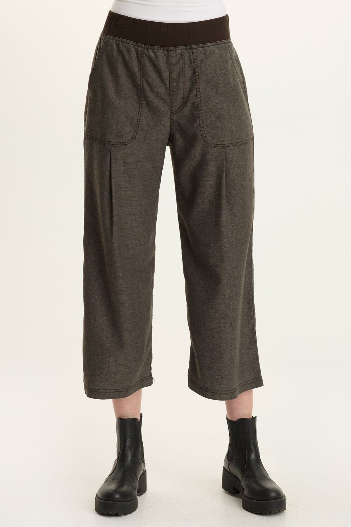 Wearables Eileen Twill Wide-Leg Crop Pant 