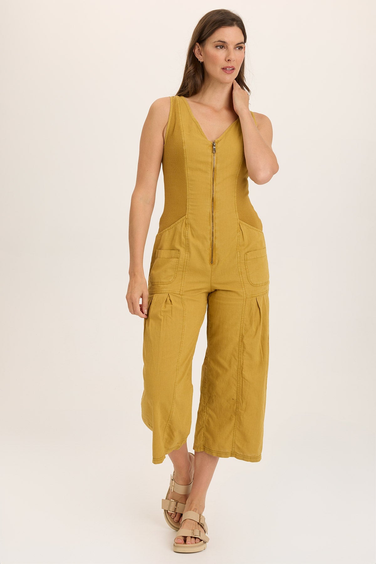 Wearables Linen Macgowan Wide Leg Zipper Jumpsuit 