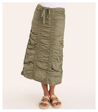 Double Shirred Panel Skirt